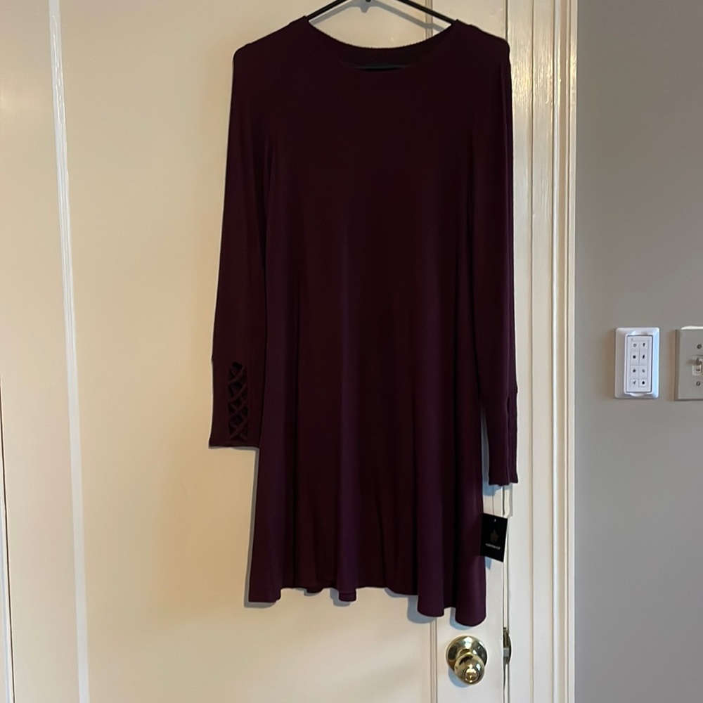 NWT Fortune+Ivy Knit Dress in Dark Purple, Size M